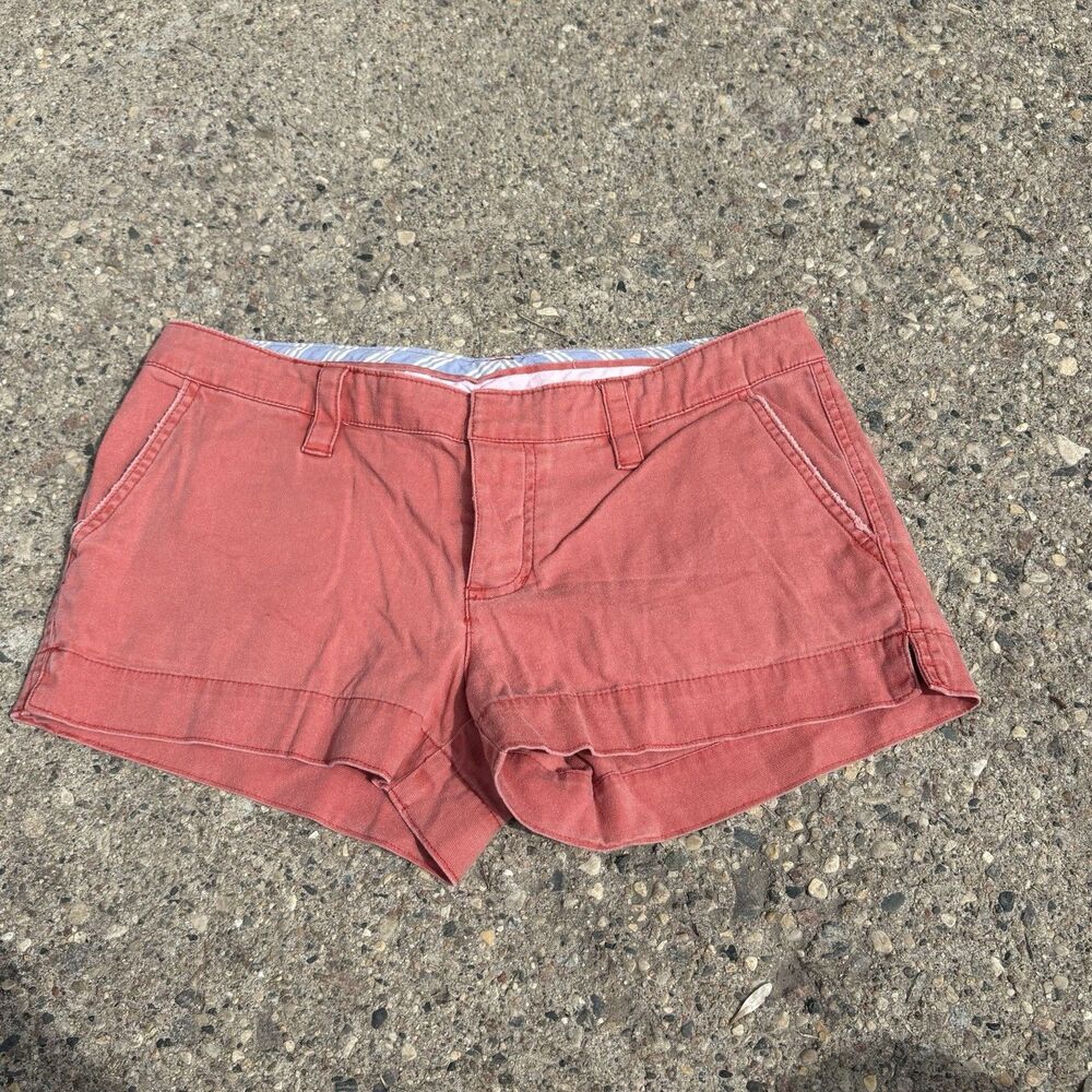 Y2K American Eagle Low Rise Micro Mini Shorts Khaki Chino Shorty Booty Size 4